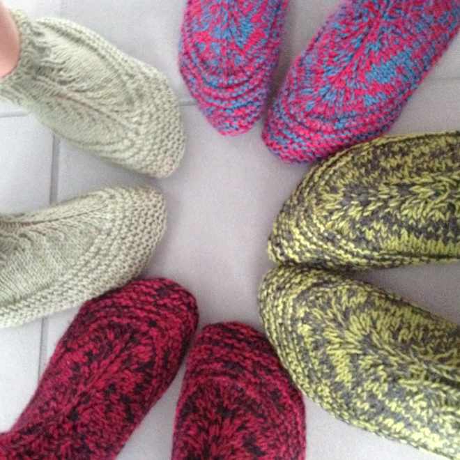 adults knitted slippers