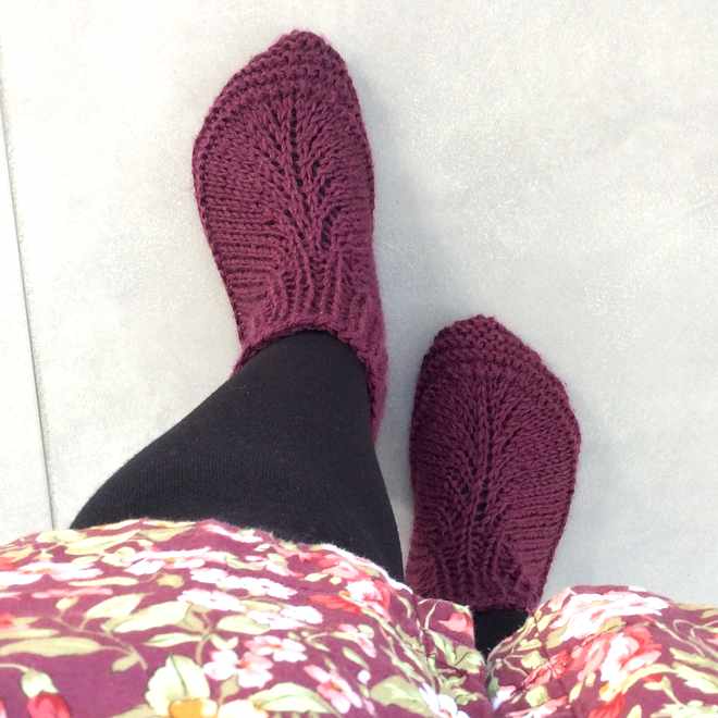 adults knitted slippers