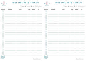 projets tricot format A5