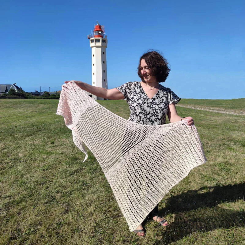 Châle au crochet Dame de Lotus pour débutantes