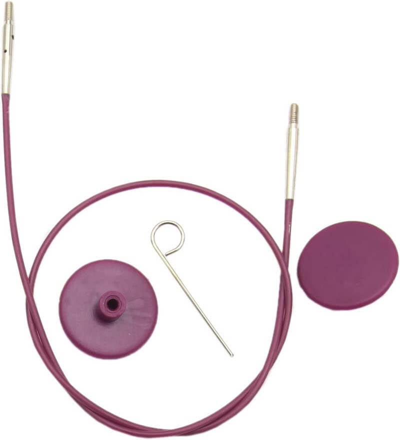 Long câble pour des aiguilles à tricoter amovibles ou interchangeables de la marque KnitPro, avec embouts et clé de fixation
