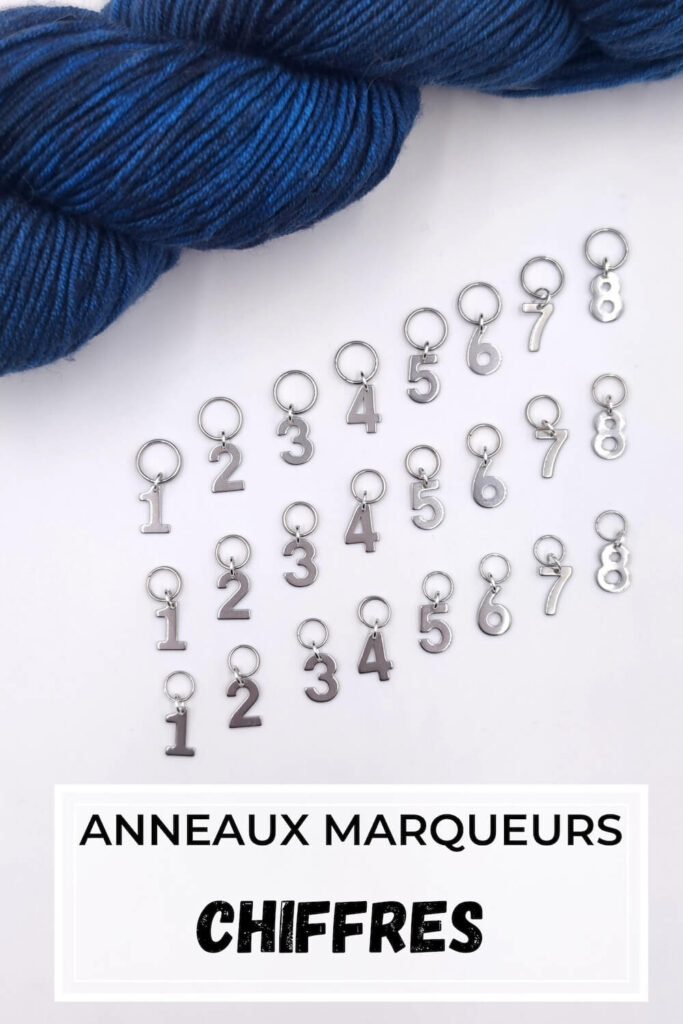anneaux marqueurs avec des nombres pour le tricot