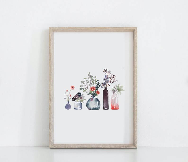 Affiche Aquarelle avec des vases