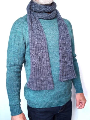 Cette écharpe pour homme, chromoshomme, est un modèle de tricot d'Aglaé Laser