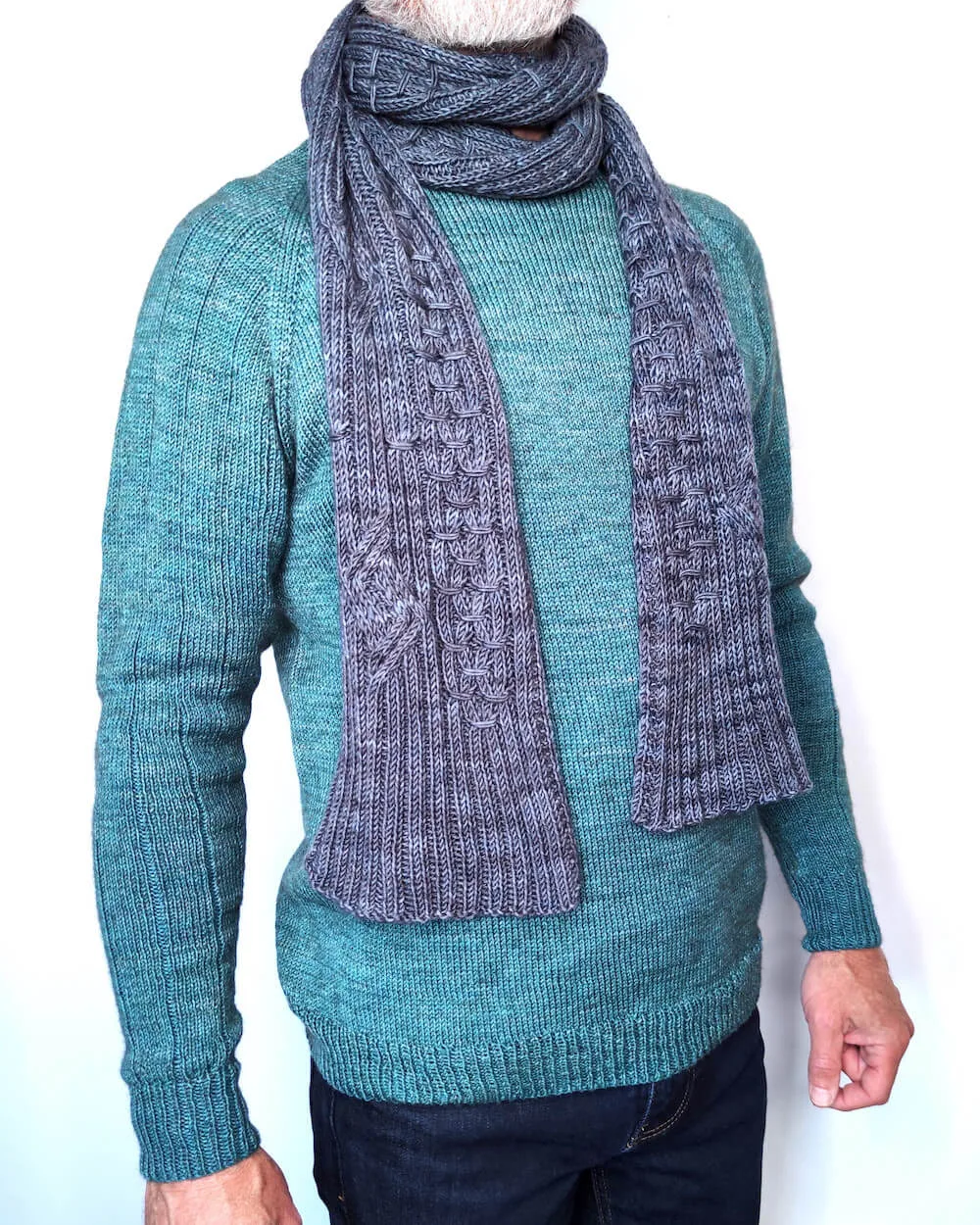 Cette écharpe pour homme, chromoshomme, est un modèle de tricot d'Aglaé Laser