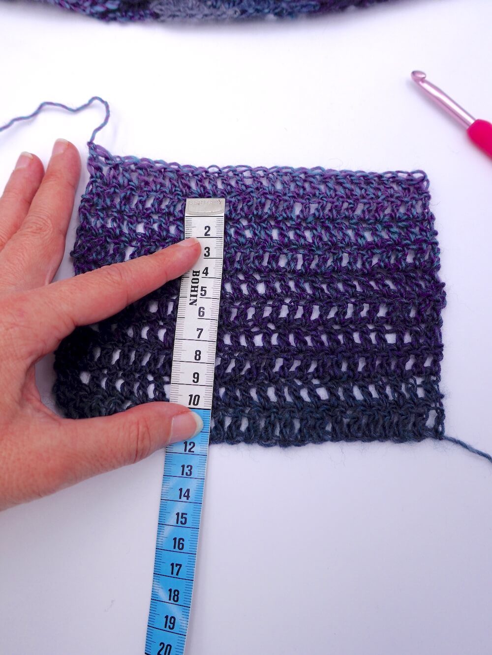 guide pour crocheter un échantillon, tutoriel crochet
