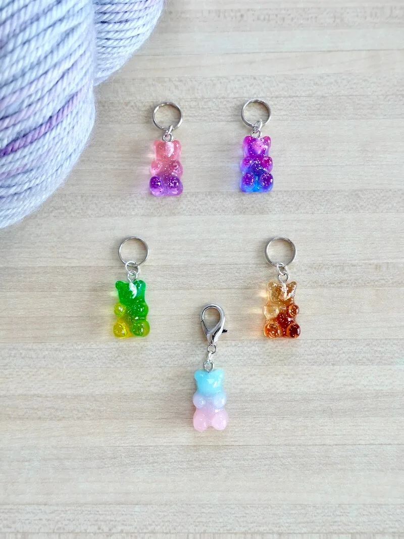 Anneaux marqueurs pour le tricot comme des bonbons haribo
