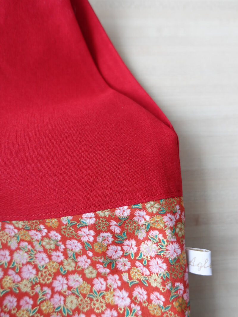 sac tricot avec un joli tissu japonais