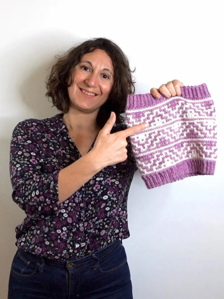 col mosaïque au crochet