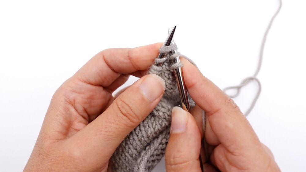 tutoriel tricot, comment faire une augmentation intercalaire penchée à droite