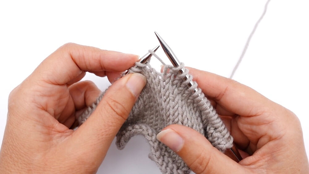 tutoriel tricot, comment faire une augmentation intercalaire inclinée à gauche