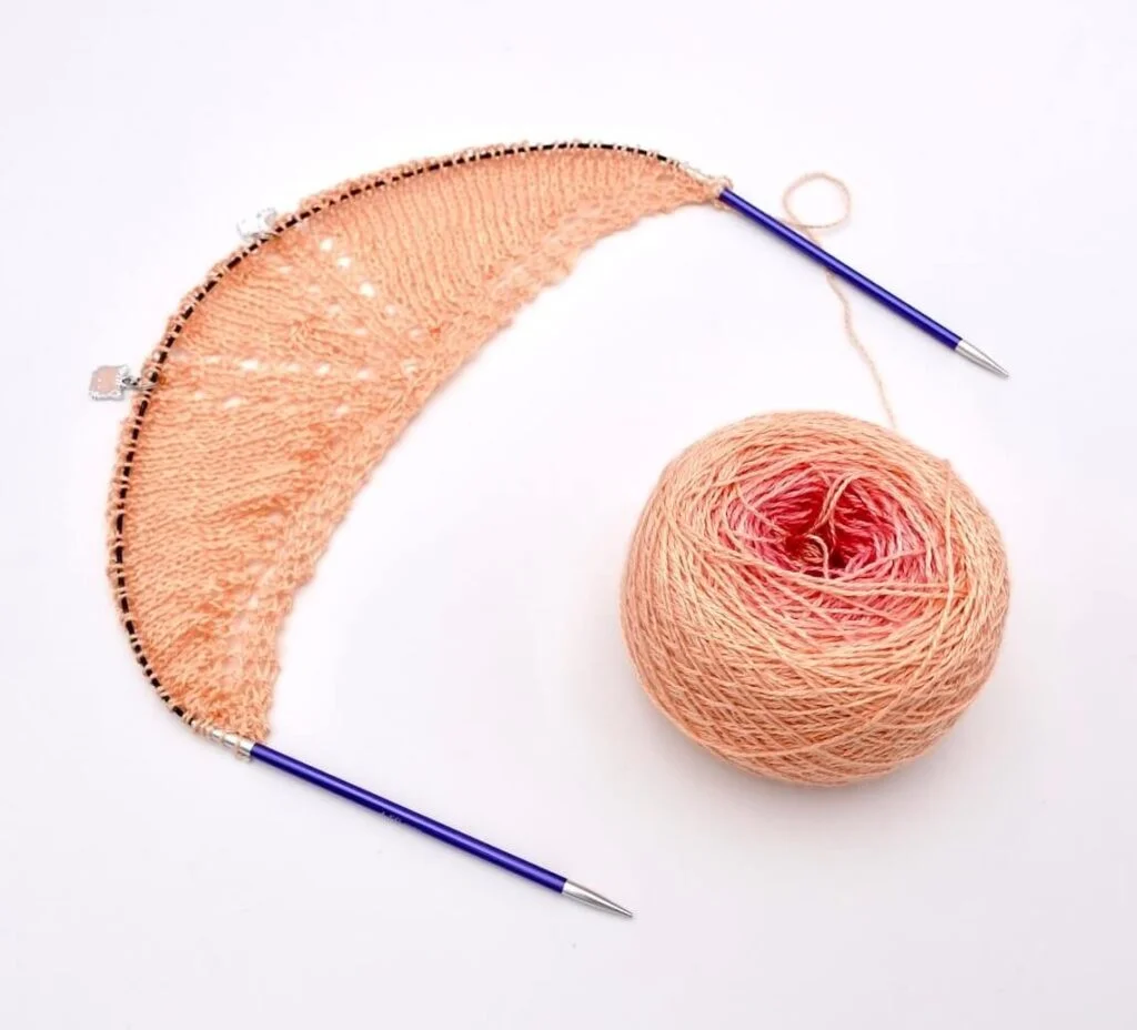 Le châle commence par un Garter Tab Cast On pour obtenir une base bien droite