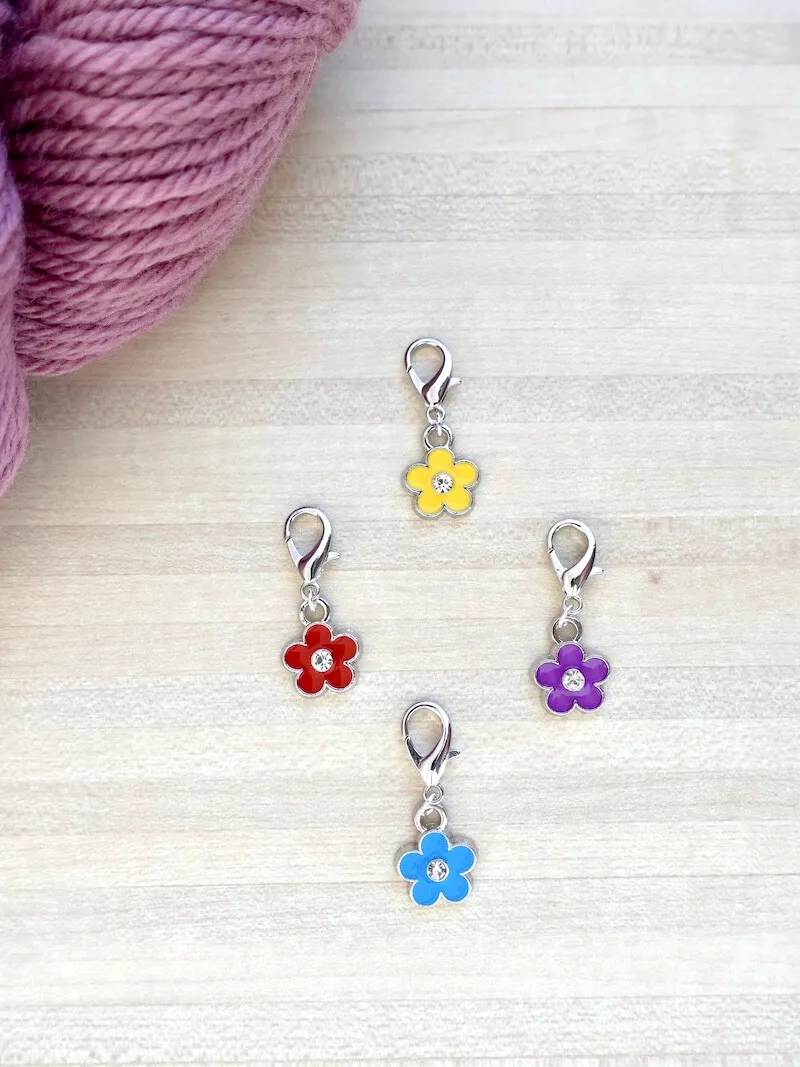 Marqueurs amovibles pour le crochet avec des fleurs
