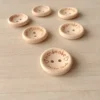 6 boutons en bois Handmade with Love