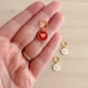6 anneaux marqueurs pour tricoter avec amour, coeurs ronds blancs et rouges
