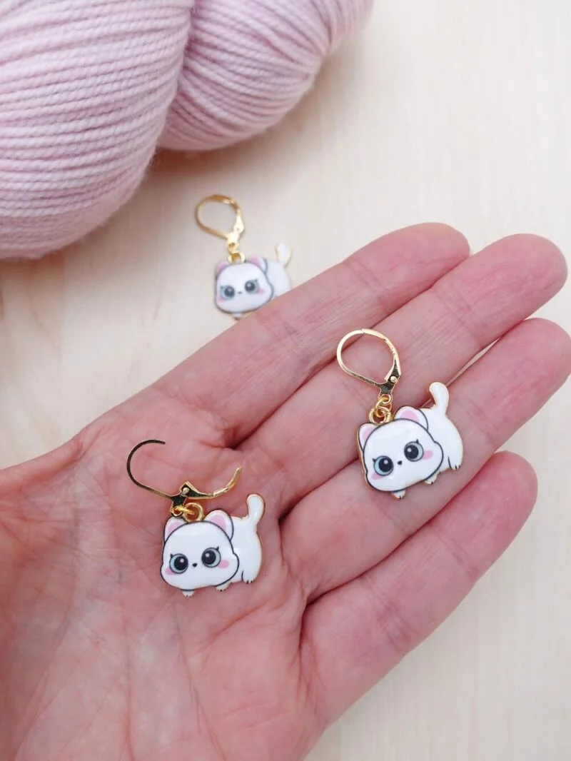 Personnages chats, anneaux marqueurs amovibles pour le tricot et le crochet