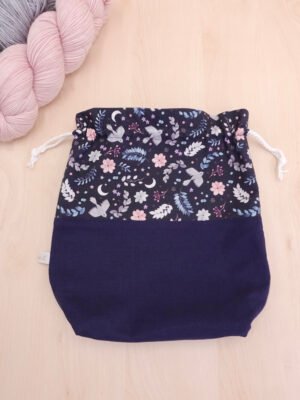 Sac à projets pour vos encours crochet et tricot pour emporter laine, crochets et aiguilles à tricoter