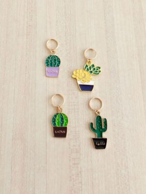 Collection de cactus, anneaux marqueurs pour le tricot, accessoire pour tricoter