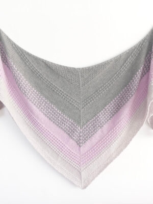 Châle Lila, un modèle à tricoter en laine DK et 3 couleurs
