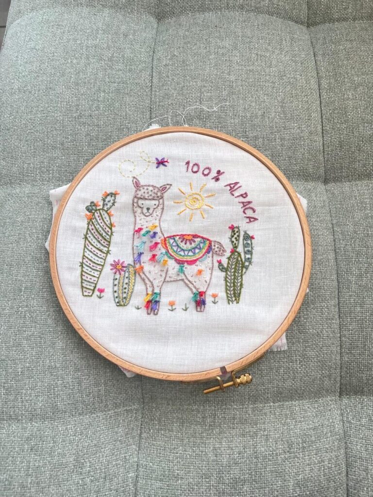 Broderie alpaga Un chat dans l'aiguille-bilan créatif 2025