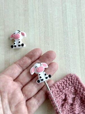 Embouts vaches rigolotes, stoppeurs de mailles pour protéger les pointes de vos aiguilles à tricoter, accessoires pour le tricot, idée de cadeau pour tricoteuses